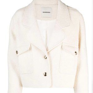 SANDRO Mason single-breasted cropped jacket